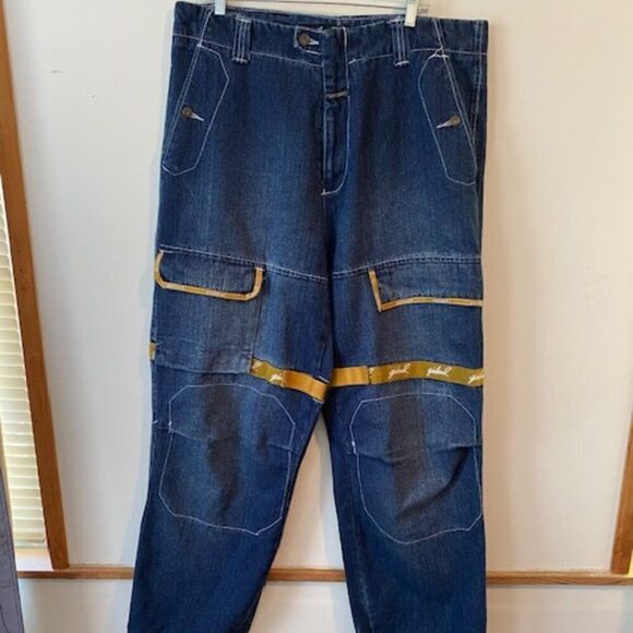 Le Jean De Marithe Francois Girbaud distressed Baggy Shuttle Tape jeans, size 38 - Picture 1 of 4
